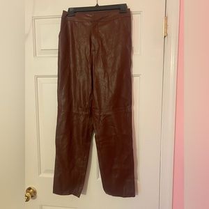 Lulus Leather Pants in Burgundy